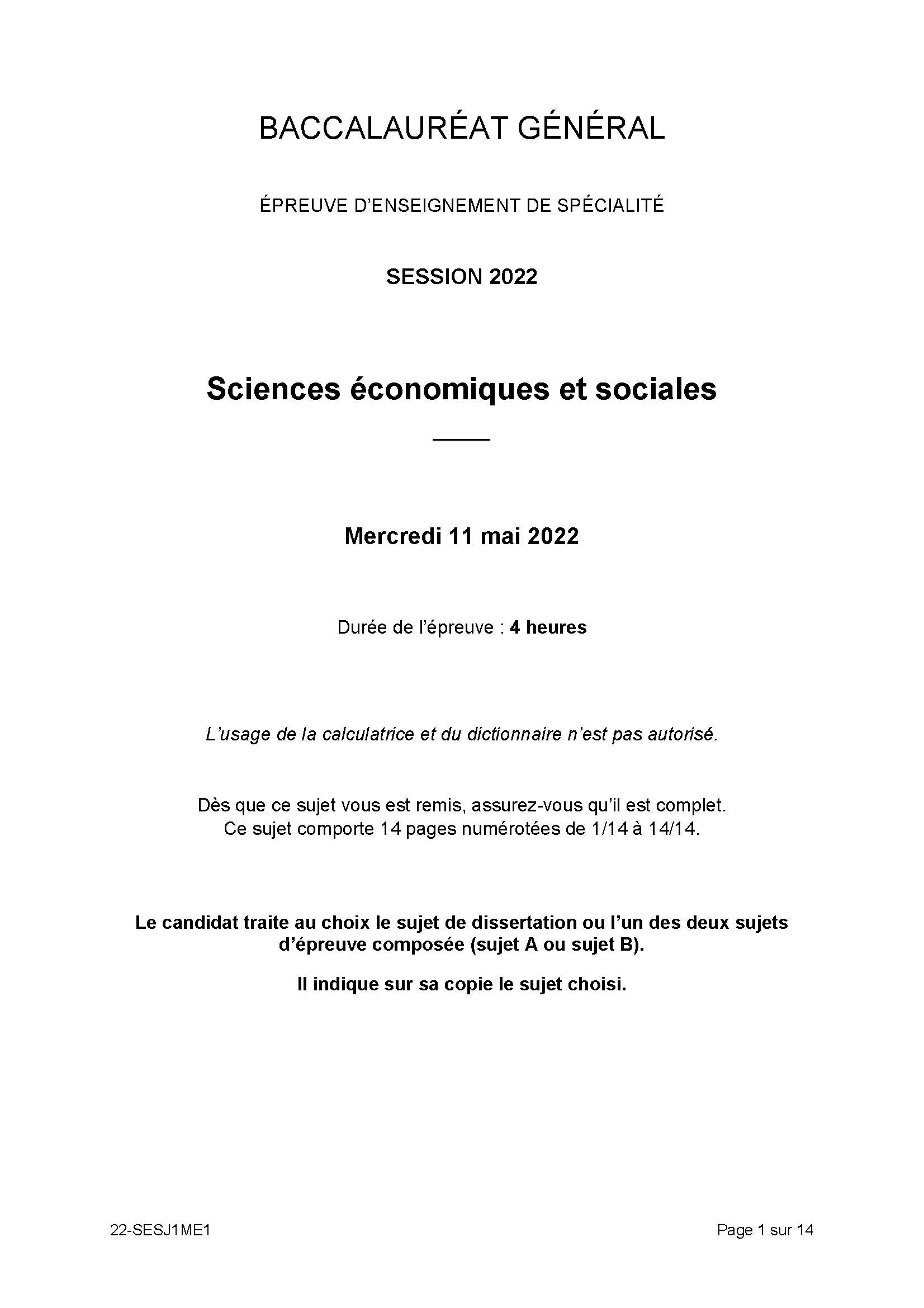 sujet de dissertation bac blanc francais