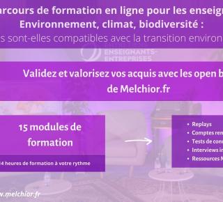 Se former en ligne à la transformation écologique et valider ses acquis de connaissances. 